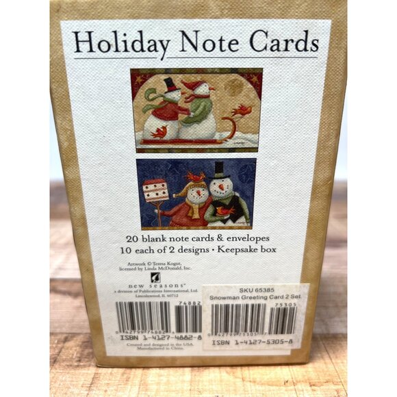 Snowman Greeting Card Box Set - 17 Blank Cards & Envelopes With 3D Keepsake Box - Picture 4 of 8